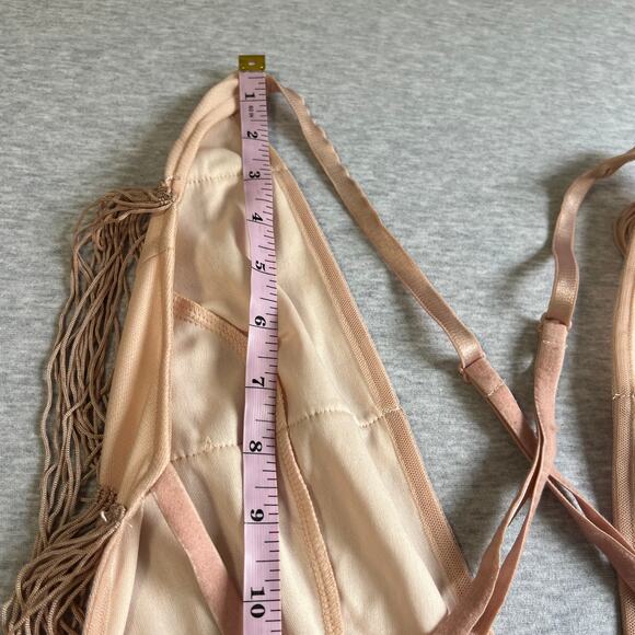 ASOS Fringe Halter Strappy Slip Dress - Women's Size 6 - Peach - Picture 12 of 14